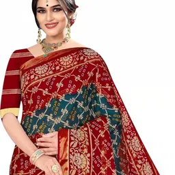 Sarita Sarees Ethnic Motifs Pure Cotton Bandhani Saree image 2
