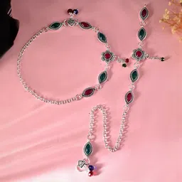 Sangria Pair of 1 Silver-Plated Artificial Beads Anklet-picture-20