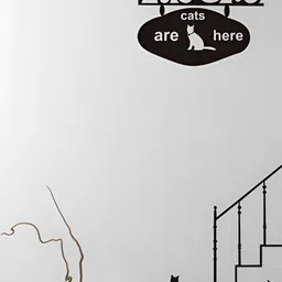 LANSTICK Black & WhiteMany Cat With Steps Wall Sticker image 2