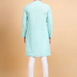 Sultan The King Of Kurta Ethnic Motif Embroidered Mandarin Collar Thread Work Cotton Kurta image 4