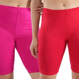 jasora Pack of 2 Solid Women Multicolor Cycling Shorts-picture-32