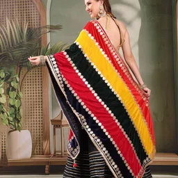 Clora Creation Embroidered Velvet Dupatta with Gotta Patti image 3