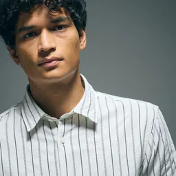 Flying Machine Men Vertical Striped Spread Collar Cotton Casual Shirt image 5