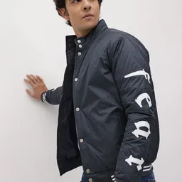 The Roadster Life Co. Typography Patchwork Detail Bomber Jacket-picture-37