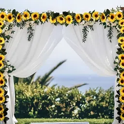 TIED RIBBONS Yellow 2 Pieces Hanging Artificial Flowers image 4