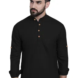 EdinWolf Men Solid Daily Cotton Short Kurta-image-55