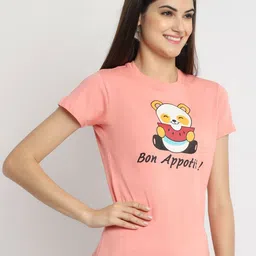 Tromko Women Pack of 3 Typography Printed Round Neck Cotton Regular Fit T-shirts image 5