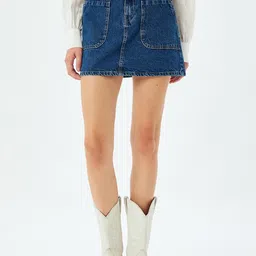 Koton Pure Cotton A-Line Mini Skirt image 1