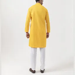 PulseIQ Men Mustard Kurtas image 5