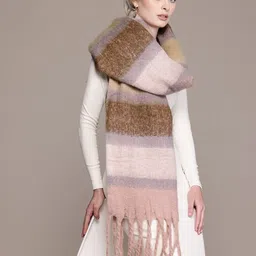 Cayman Checked Frayed Woollen Scarves-picture-10