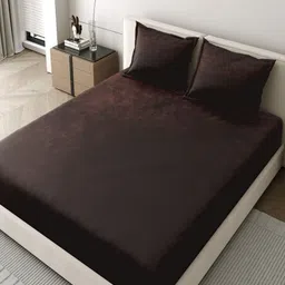 JAIPUR FABRIC Brown Woolen 400 TC King Bedsheet Set 2.74 m X 2.74 m-image-13