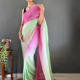 DIVASTRI Ombre Ready to Wear Pure Georgette Saree image 4