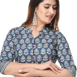 Miss & Chief Women Printed Regular Gotta Patti Pure Cotton Kurta with Churidar image 2