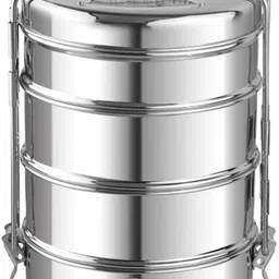 aollyx stainless steel food grade 8/4 4 container clip carrier (PACK OF 2) 4 Containers Lunch Box image 2