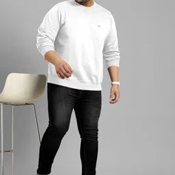 triptee Men Solid Round Neck Cotton Blend White T-Shirt-picture-38