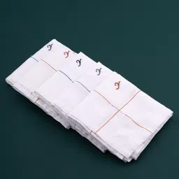 CROSSLINE 100% COMBED COTTON EMBROIDERED HANDKERCHIEF ["White"] Handkerchief image 4