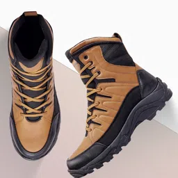 bacca bucci FLAME 7-Eye Moto Inspired Mild Water Proof Snow Boots For Men image 1