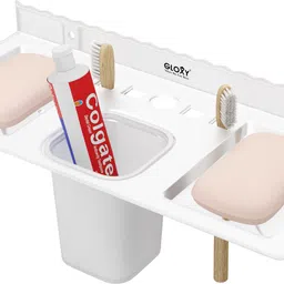 gloxy Acrylic 2 in 1 Bathroom Shelf/Kitchen Shelf/Bathroom Shelf and Rack 3 inch 1 Bar Towel Rod image 5