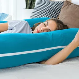 linenovation "Enjoy full-body comfort and support for a more peaceful pregnancy journey." Microfibre Solid Pregnancy Pillow Pack of 1 image 4