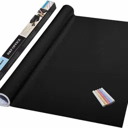 techblaze 200 cm Self Adhesive Black Board Wall Sticker Blackboard with Chalks Chalk Black Board Wall Sticker for Teaching in Home Office School Children Study (PVC, 45 X 200 cm) Chalkboard Sticker-picture-11