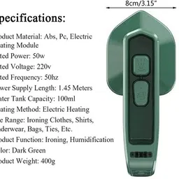 xydrozen Mini Steam Iron, Portable Iron Steam-Green 50 W Steam Iron image 5