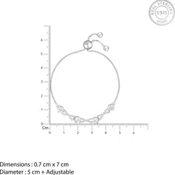 giva Sterling Silver Cubic Zirconia Rhodium Bracelet image 4
