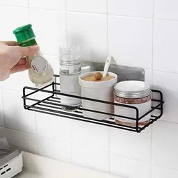 devam enterprise Plain Metal Holder | Multipurpose Storage Rack for Kitchen and Bathroom Stainless Steel Wall Shelf image 2
