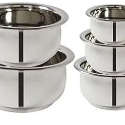 masox store Stainless Steel Handi without lid - Kitchen Serving Cookware Cooking Bowl F0 4.7 inch, 5.5 inch, 6.2 inch, 6.6 inch, 7.4 inch Lid Set, Pack of 5-picture-12
