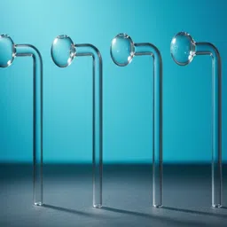 wishingbell natural 6 inch Bend Glass Oil Burner Pipe Transparent (Pack of 4) Borosilicate Glass Inside Fitting Hookah Mouth Tip-picture-25