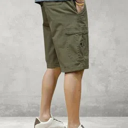 pitzz Solid Men Green Cargo Shorts image 2