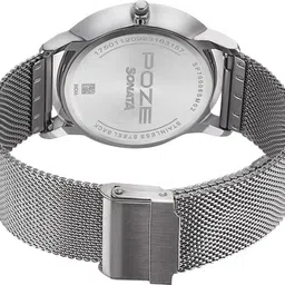Sonata Poze Anthracite Dial Silver Metal Strap Analog Watch - For Men SP70006SM02 image 5