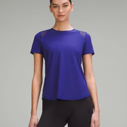 ap'pulse Women Solid Round Neck Pure Cotton Blue T-Shirt image 1