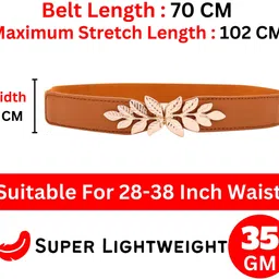 redhorns Women Formal, Casual, Evening, Party Tan Fabric Belt image 3