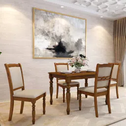 durian Franceska Solid Wood 4 Seater Dining Set in Brown Finish-picture-16