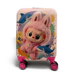 d's paradise Rolling Luggage, Suitcase with Cartoon Print 16 Inch Spinner Wheels for Kids Small Briefcase - For Boys & Girls image 5