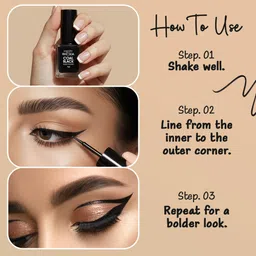 hilary rhoda Coal Black Liquid Eyeliner | Waterproof Eyeliner for Women | Glossy Finish 7 ml image 4