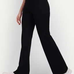 broadstar Women Flared Black Lycra Blend Trousers image 2