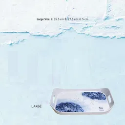 st stehlen Large Era tray Pure melamine Heat Resistant, Durable, Versatile, BUBBLE BLUE Tray Serving Set-picture-26