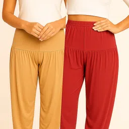 cozyplay Solid Viscose Women Harem Pants image 3