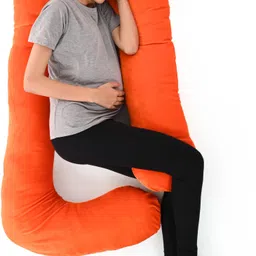 jaga home decor J Shape Cotton Solid Pregnancy Pillow Pack of 1-picture-20