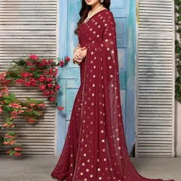 samah Printed, Temple Border Bollywood Georgette Saree image 3