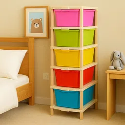 maxtid 5 Layer Multicolor Modular Organizer Office Hospital Parlour and school Drawer Divider image 1
