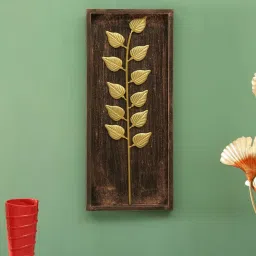 vedas Titan Leaf Multicolour Iron Wall Art image 1