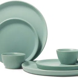 koralkari Pack of 6 Ceramic Dinnerware with 2 Dinner Plates, 2 Side Plates, 2 Katoris Dinner Set-picture-17