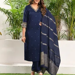 samah Women Cotton Silk Kurta Pant Dupatta Set-picture-20