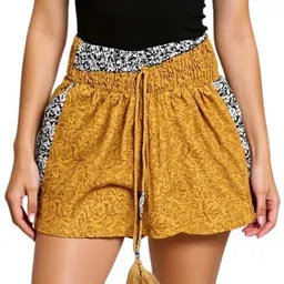 manu fashions Printed Women Yellow Regular Shorts image 2
