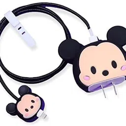 WEI INTERNATIONAL Compatible for iPhone Charger Cover for 18-20W Full Protection CASE MICKY Cable Protector-image-10