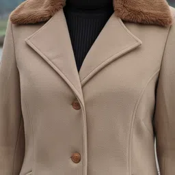 excent Wollen Solid Coat For Women image 3
