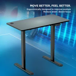 the sleep company Adjustable Desk 1600x700x700 | Sit-Stand Ergonomic Table | Engineered Wood Office Table image 3