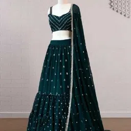 Embroidered Semi Stitched Lehenga Choli-image-5